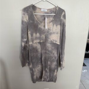 Gilli Gray and Cream Tie-Dye Dress